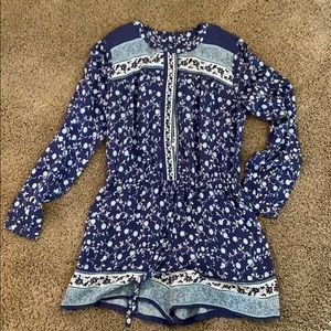 Blue floral romper